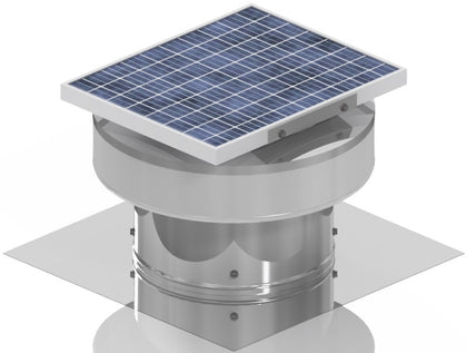 Model RBSF-8-C4 | Round Back Solar Fan | 8″ Diameter | 4″ Tall Collar | CFM: 365