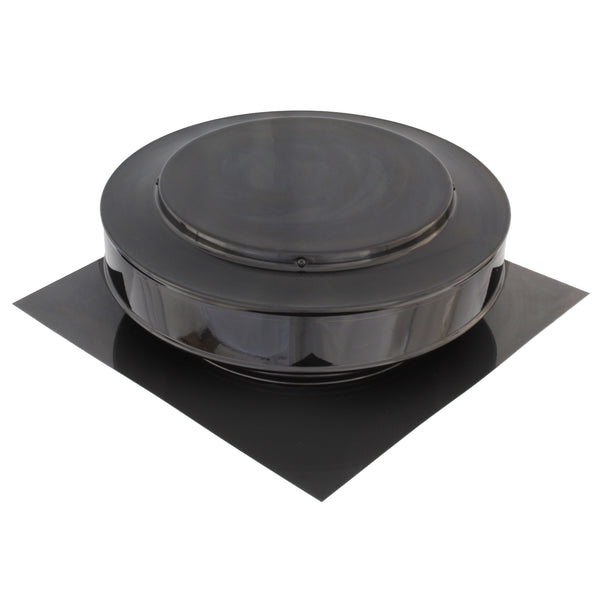 Static Vents - Round Back Roof Vent | 10" Diameter | 2" Tall Collar | Flat Flange | 78 Sq. In. NFA | Angle View