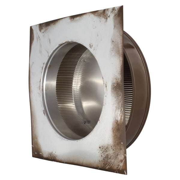 Static Vents - Round Back Roof Vent | 10" Diameter | 2" Tall Collar | Flat Flange | 78 Sq. In. NFA | Louvers View
