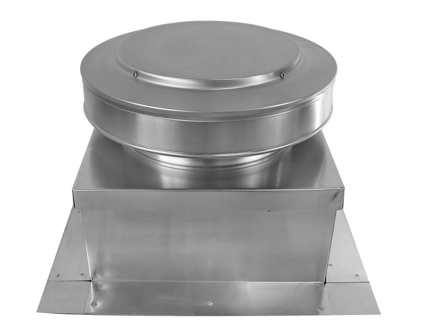 Round Back Vent  |  10" Diameter | " 2" Tall Collar  | Curb Mount Flange  |  Tail Pipe