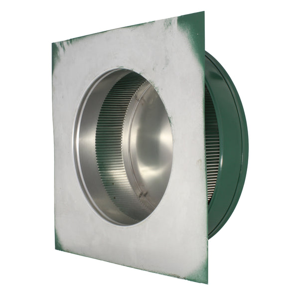Static Vents - Round Back Roof Vent | 10" Diameter | 2" Tall Collar | Flat Flange | 78 Sq. In. NFA | Louvers View