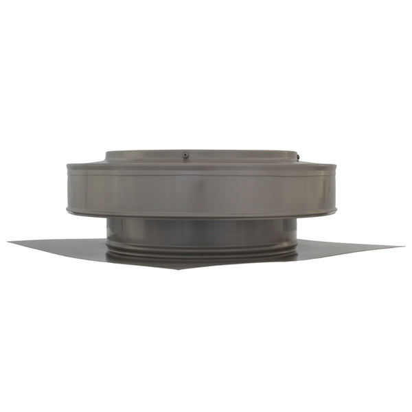 Static Vents - Round Back Roof Vent | 10" Diameter | 2" Tall Collar | Flat Flange | 78 Sq. In. NFA | Side View