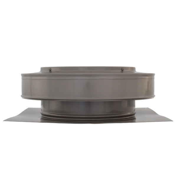 Static Vents - Round Back Roof Vent | 10" Diameter | 2" Tall Collar | Flat Flange | 78 Sq. In. NFA | Side View