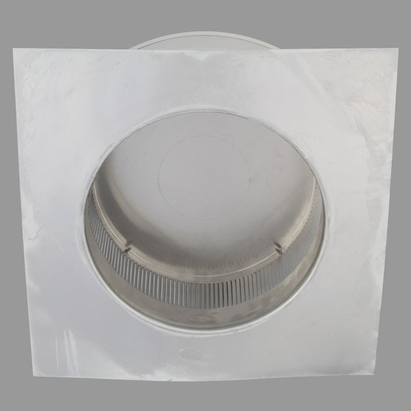 Static Vents - Round Back Roof Vent | 10" Diameter | 2" Tall Collar | Flat Flange | 78 Sq. In. NFA | Angle View