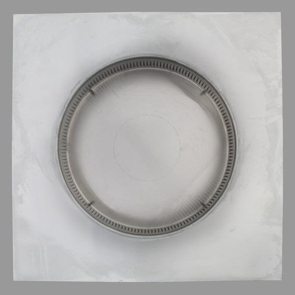 Static Vents - Round Back Roof Vent | 10" Diameter | 2" Tall Collar | Flat Flange | 78 Sq. In. NFA | Bottom View