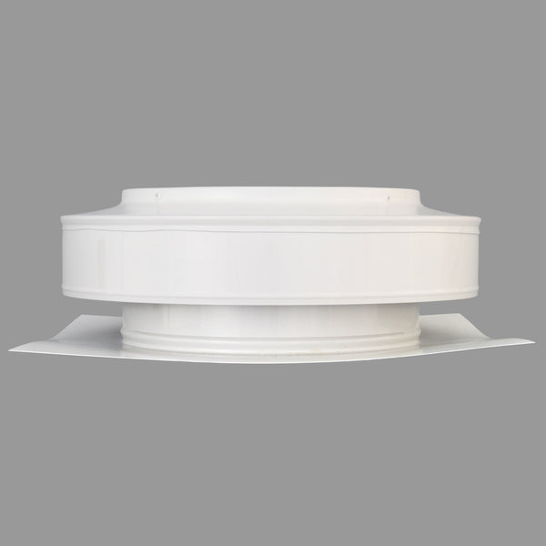 Static Vents - Round Back Roof Vent | 10" Diameter | 2" Tall Collar | Flat Flange | 78 Sq. In. NFA | Side View