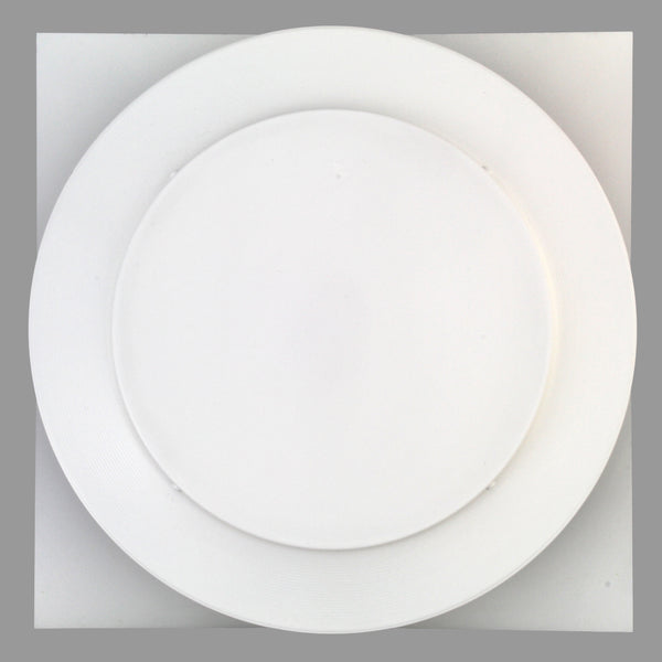Static Vents - Round Back Roof Vent | 10" Diameter | 2" Tall Collar | Flat Flange | 78 Sq. In. NFA | Top View
