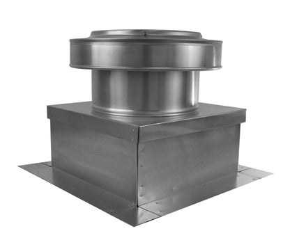 Model RBV-10-C4-CMF-TP | Round Back Vent  |  10" Diameter | " 4" Tall Collar  | Curb Mount Flange  |  Tail Pipe