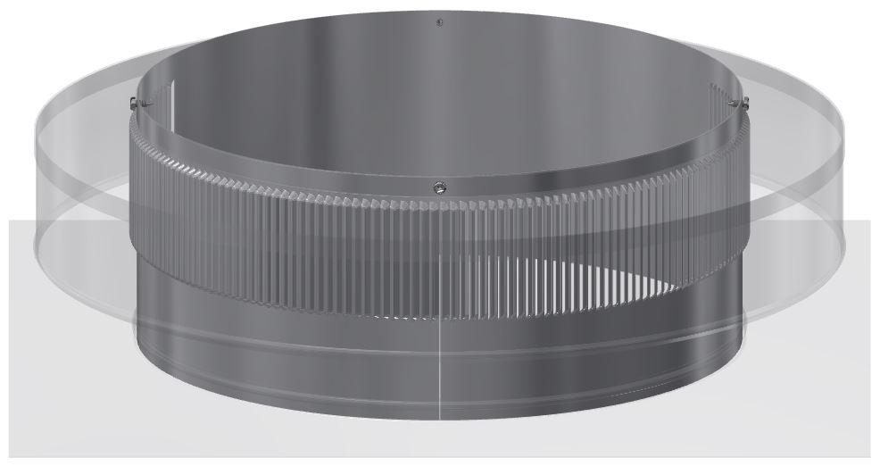 Model RBV-12-C2-IN |Round Back Vent | 12" Diameter| 2" Tall Collar | Intake | 113 Sq. In. NFA