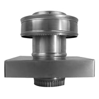 Model RBV - 3 - C2 - CMF - TP | Round Back Vent | 3" Diameter | " 2" Tall Collar | Curb Mount Flange | Tail Pipe - Active Ventilation Products
