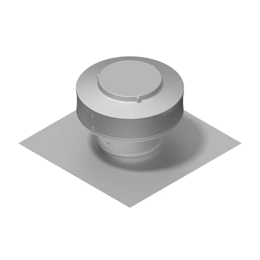 Model RBV-3-C2 | Round Back Roof Vent | 3" Diameter | 2" Tall Collar | Flat Flange | 7 Sq. In. NFA