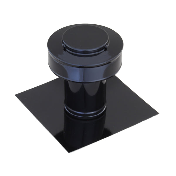 Static Vents - Round Back Roof Vent | 3" Diameter | 4" Tall Collar | Flat Flange | 7 Sq. In. NFA | Angle View