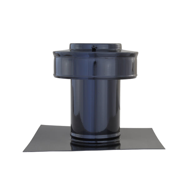 Static Vents - Round Back Roof Vent | 3" Diameter | 4" Tall Collar | Flat Flange | 7 Sq. In. NFA | Side View
