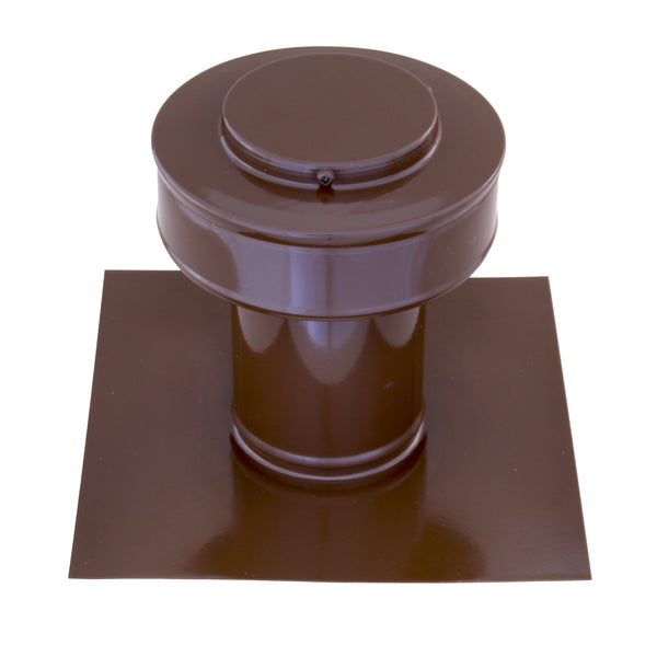 Static Vents - Round Back Roof Vent | 3" Diameter | 4" Tall Collar | Flat Flange | 7 Sq. In. NFA | Angle View