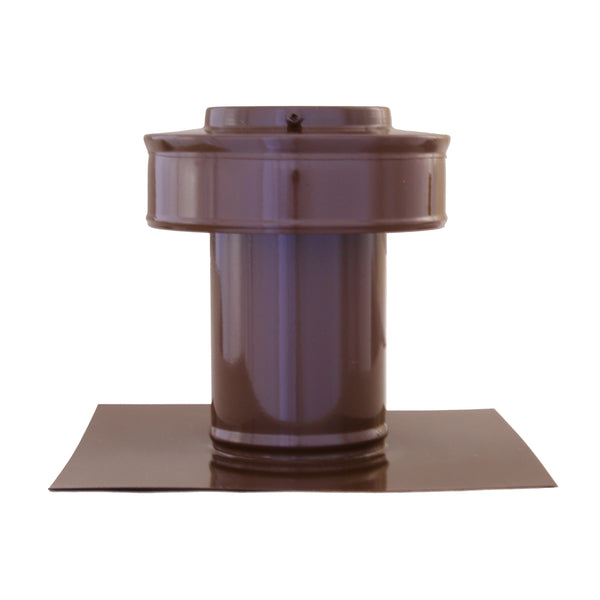 Static Vents - Round Back Roof Vent | 3" Diameter | 4" Tall Collar | Flat Flange | 7 Sq. In. NFA | Side View