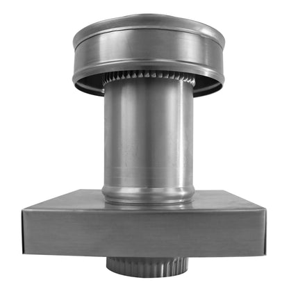 Model RBV-3-C4-CMF-TP | Round Back Vent  |  3" Diameter | " 4" Tall Collar  | Curb Mount Flange  |  Tail Pipe