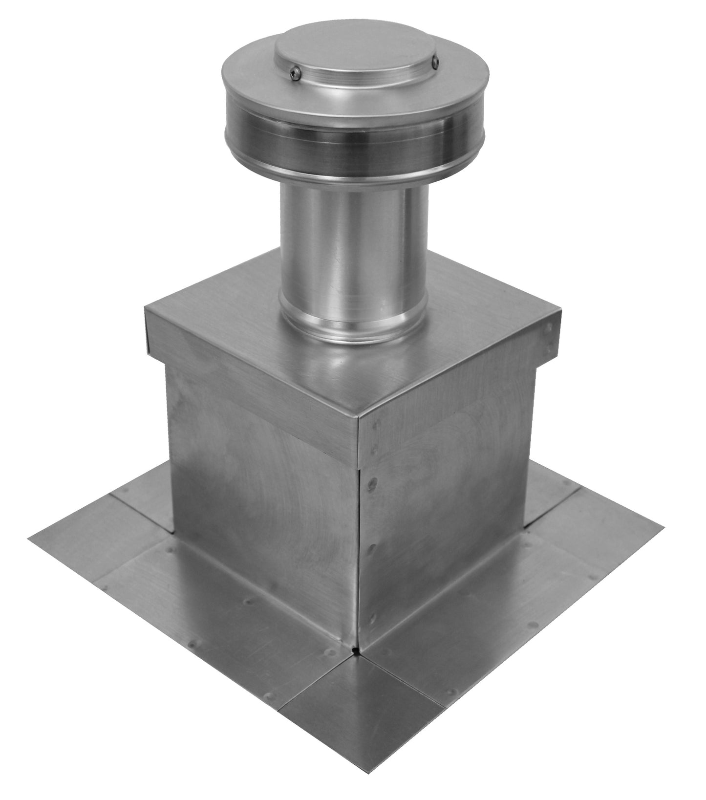 Model RBV-3-C4-CMF-TP | Round Back Vent  |  3" Diameter | " 4" Tall Collar  | Curb Mount Flange  |  Tail Pipe