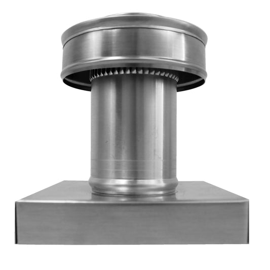 Static Vent with Curb Mount Sub Base - Round Back Vent |  3″ Diameter | 4″ Tall Collar  |  7 Sq. In. NFA