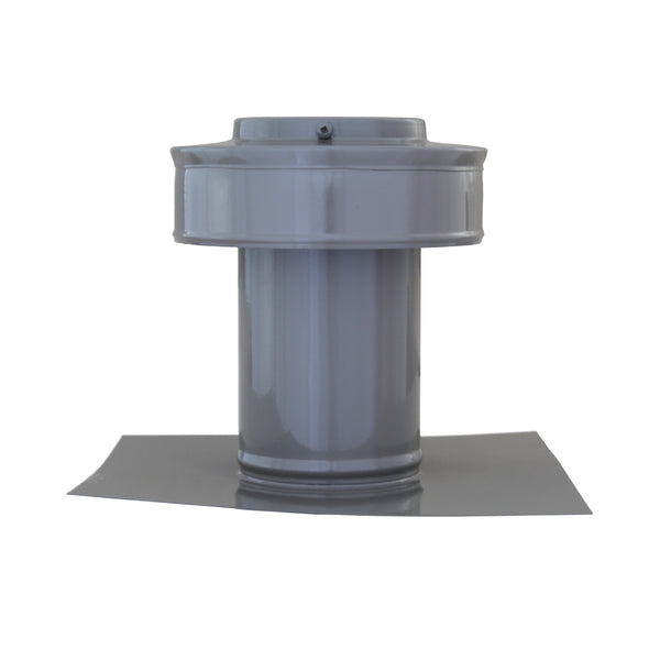 Static Vents - Round Back Roof Vent | 3" Diameter | 4" Tall Collar | Flat Flange | 7 Sq. In. NFA | Side View