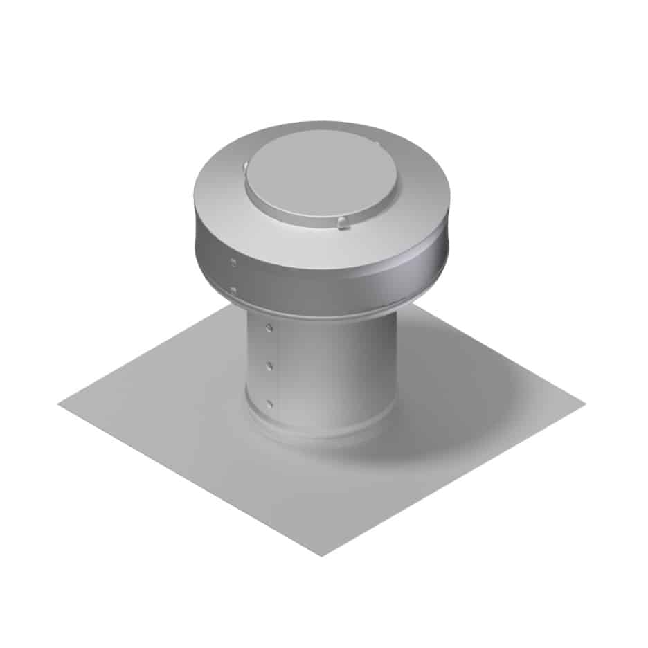 Model RBV-3-C4 | Round Back Roof Vent | 3" Diameter | 4" Tall Collar | Flat Flange | 7 Sq. In. NFA