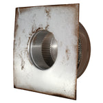 Static Vents - Round Back Roof Vent | 4" Diameter | 2" Tall Collar | Flat Flange | 12 Sq. In. NFA