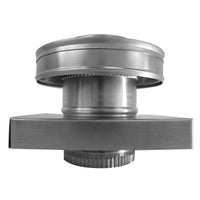 Model RBV - 4 - C2 - CMF - TP | Round Back Vent | 4" Diameter | " 2" Tall Collar | Curb Mount Flange | Tail Pipe - Active Ventilation Products