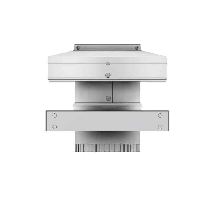 Model RBV-4-C2-CMF-TP | Round Back Vent  |  4" Diameter | " 2" Tall Collar  | Curb Mount Flange  |  Tail Pipe