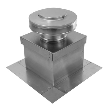 Model RBV-4-C2-CMF-TP | Round Back Vent  |  4" Diameter | " 2" Tall Collar  | Curb Mount Flange  |  Tail Pipe
