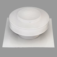 Static Vents - Round Back Roof Vent | 4" Diameter | 2" Tall Collar | Flat Flange | 12 Sq. In. NFA