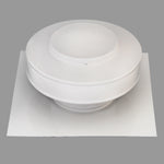Static Vents - Round Back Roof Vent | 4" Diameter | 2" Tall Collar | Flat Flange | 12 Sq. In. NFA
