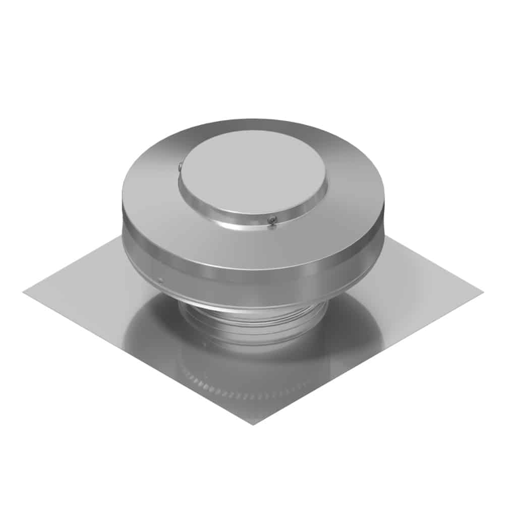 Model RBV-4-C2 | Round Back Roof Vent | 4" Diameter | 2" Tall Collar | Flat Flange | 12 Sq. In. NFA