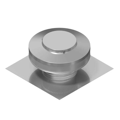 Static Vent - Round Back Roof Vent | 4" Diameter | 2" Tall Collar | Flat Flange | 12 Sq. In. NFA