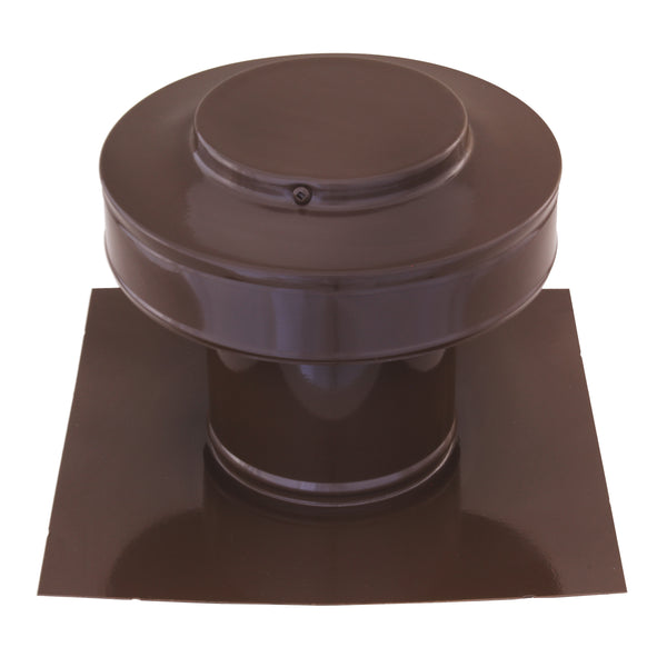 Static Vents - Round Back Roof Vent | 4" Diameter | 4" Tall Collar | Flat Flange | 12 Sq. In. NFA | Angle View