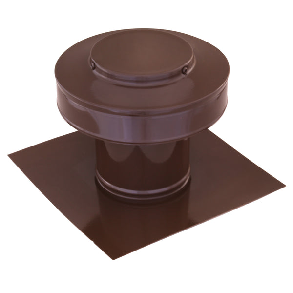 Static Vents - Round Back Roof Vent | 4" Diameter | 4" Tall Collar | Flat Flange | 12 Sq. In. NFA | Angle View