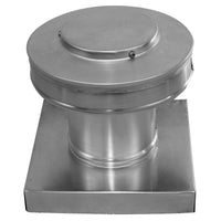 Model RBV - 4 - C4 - CMF - TP | Round Back Vent | 4" Diameter | " 4" Tall Collar | Curb Mount Flange | Tail Pipe - Active Ventilation Products