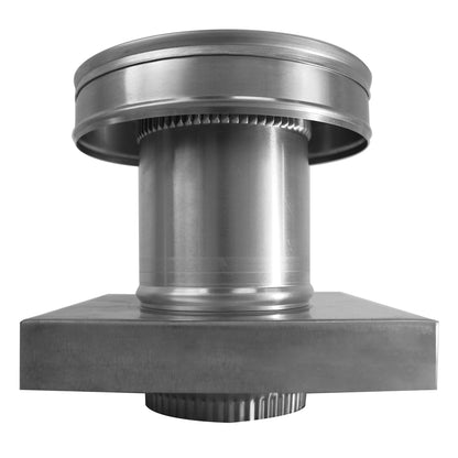 Model RBV-4-C4-CMF-TP | Round Back Vent  |  4" Diameter | " 4" Tall Collar  | Curb Mount Flange  |  Tail Pipe