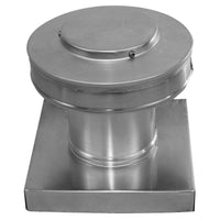 Static Vent 4" with Curb Mount Sub Base - Round Back Vent | 4" Diameter | 4" Tall Collar | 12 Sq. In. NFA - Active Ventilation Products