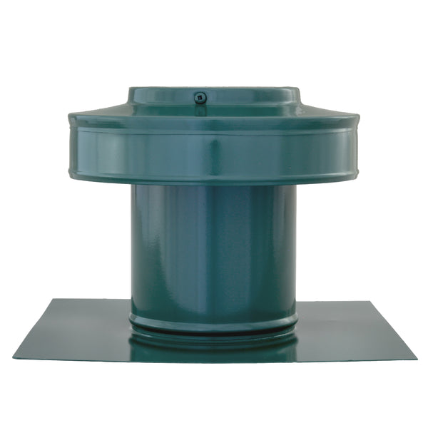 Static Vents - Round Back Roof Vent | 4" Diameter | 4" Tall Collar | Flat Flange | 12 Sq. In. NFA | Side View
