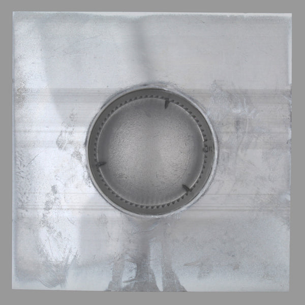 Static Vents - Round Back Roof Vent | 4" Diameter | 4" Tall Collar | Flat Flange | 12 Sq. In. NFA | Bottom View