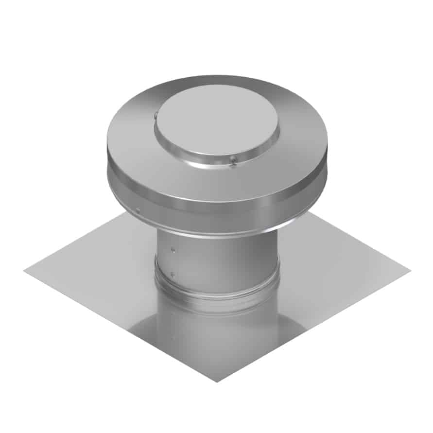 Model RBV-4-C4 | Round Back Roof Vent | 4" Diameter | 4" Tall Collar | Flat Flange | 12 Sq. In. NFA