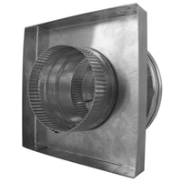 Model RBV - 5 - C2 - CMF - TP | Round Back Vent | 5" Diameter | " 2" Tall Collar | Curb Mount Flange | Tail Pipe - Active Ventilation Products