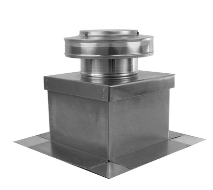 Model RBV-5-C2-CMF-TP | Round Back Vent  |  5" Diameter | " 2" Tall Collar  | Curb Mount Flange  |  Tail Pipe