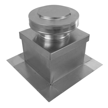 Model RBV-5-C2-CMF-TP | Round Back Vent  |  5" Diameter | " 2" Tall Collar  | Curb Mount Flange  |  Tail Pipe