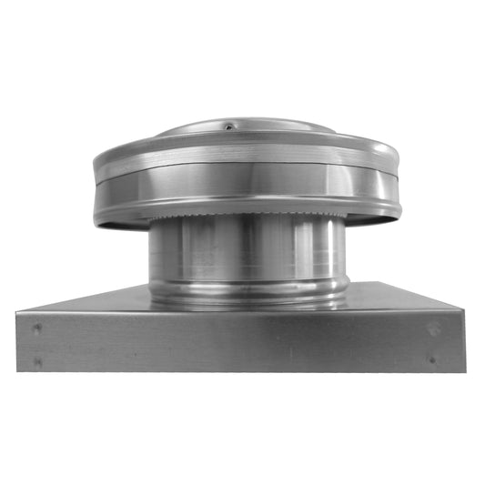 Static Vent with Curb Mount Sub Base - Round Back Vent |  5" Diameter | 2" Tall Collar  |  19 Sq. In. NFA