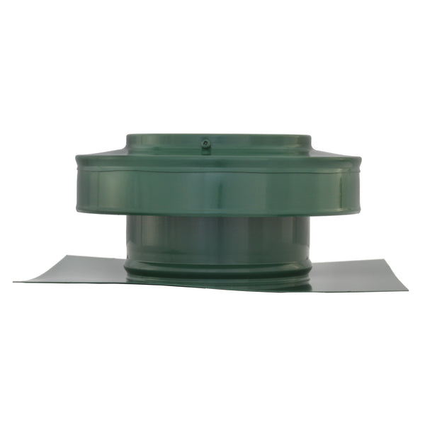 Static Vents - Round Back Roof Vent | 5" Diameter | 2" Tall Collar | Flat Flange | 19 Sq. In. NFA | Side View