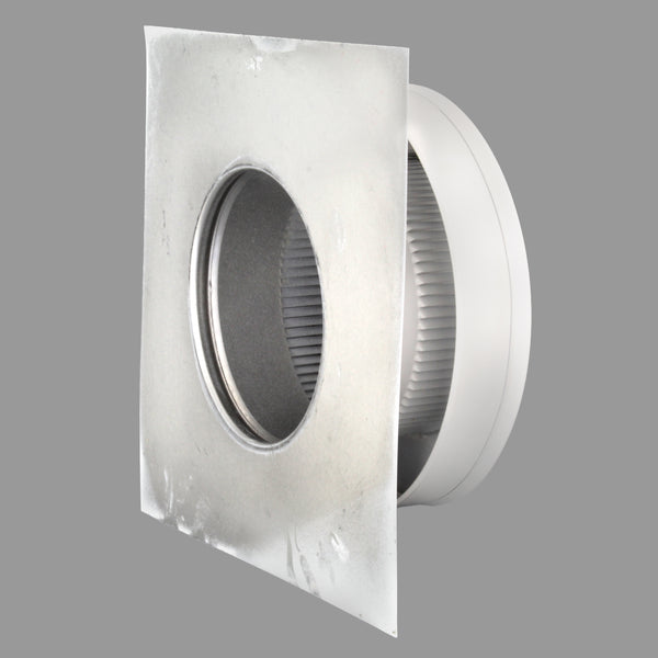 Static Vents - Round Back Roof Vent | 5" Diameter | 2" Tall Collar | Flat Flange | 19 Sq. In. NFA | Louvers View