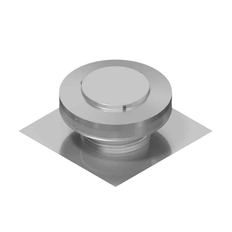 Model RBV-5-C2 | Round Back Roof Vent | 5" Diameter | 2" Tall Collar | Flat Flange | 19 Sq. In. NFA