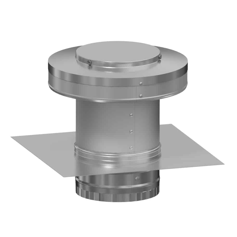 Model RBV-5-C4-TP | Round Back Vent |  5" Diameter | 4" Tall Collar  | Tail Pipe