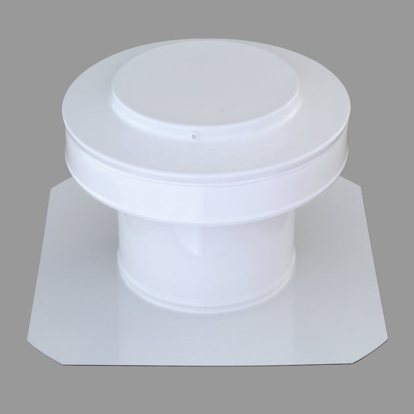 Static Vents - Round Back Roof Vent | 5" Diameter | 4" Tall Collar | Flat Flange | 19 Sq. In. NFA | Angle View