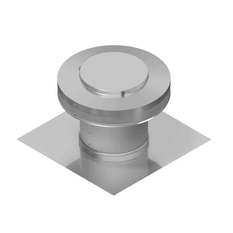 Model RBV-5-C4 | Round Back Roof Vent | 5" Diameter | 4" Tall Collar | Flat Flange | 19 Sq. In. NFA